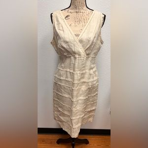 Talbots NWT Tiered 100% Linen Sleeveless Dress Size 14